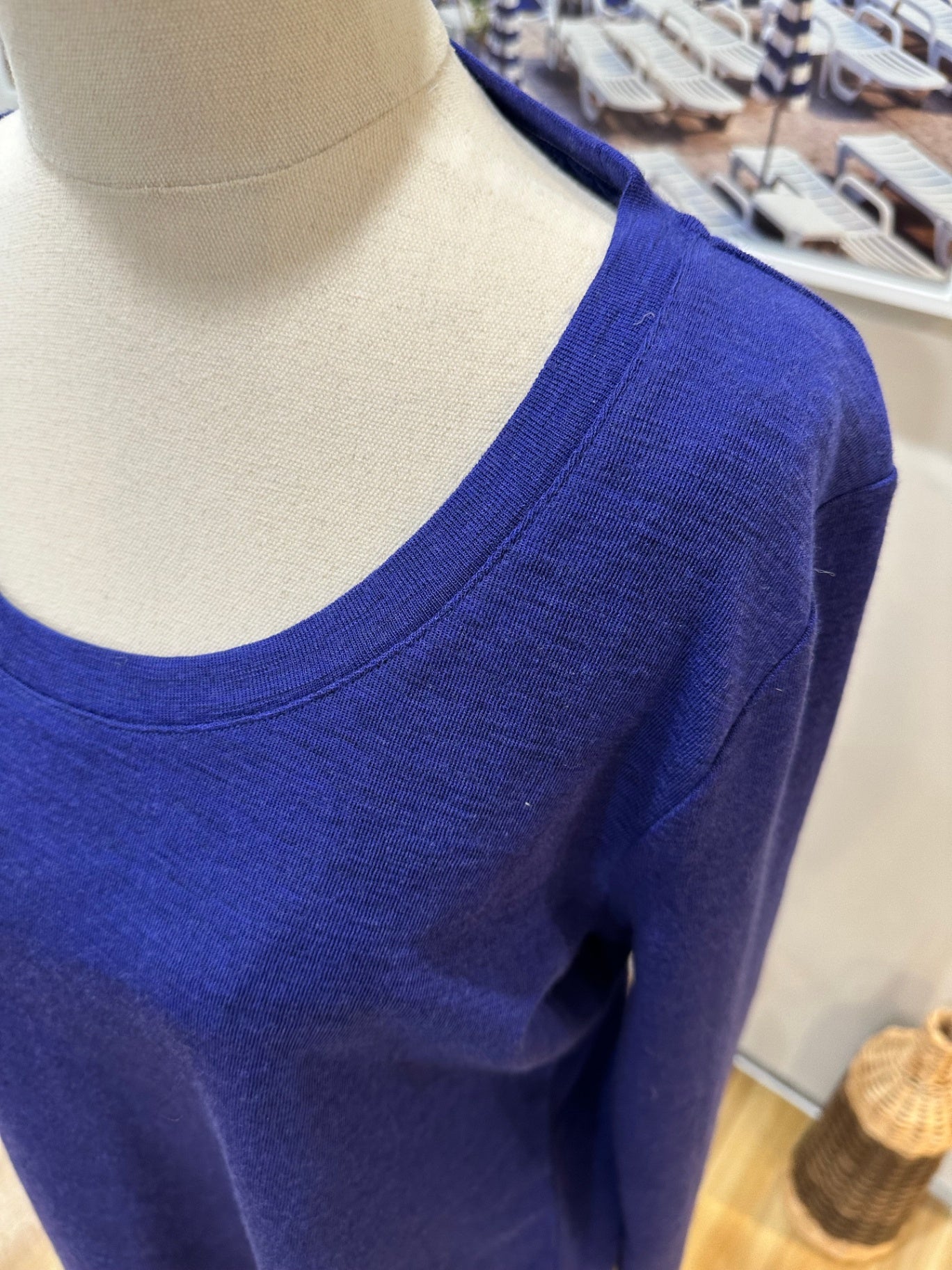 North South - Merino Top - Extra Large - Blue