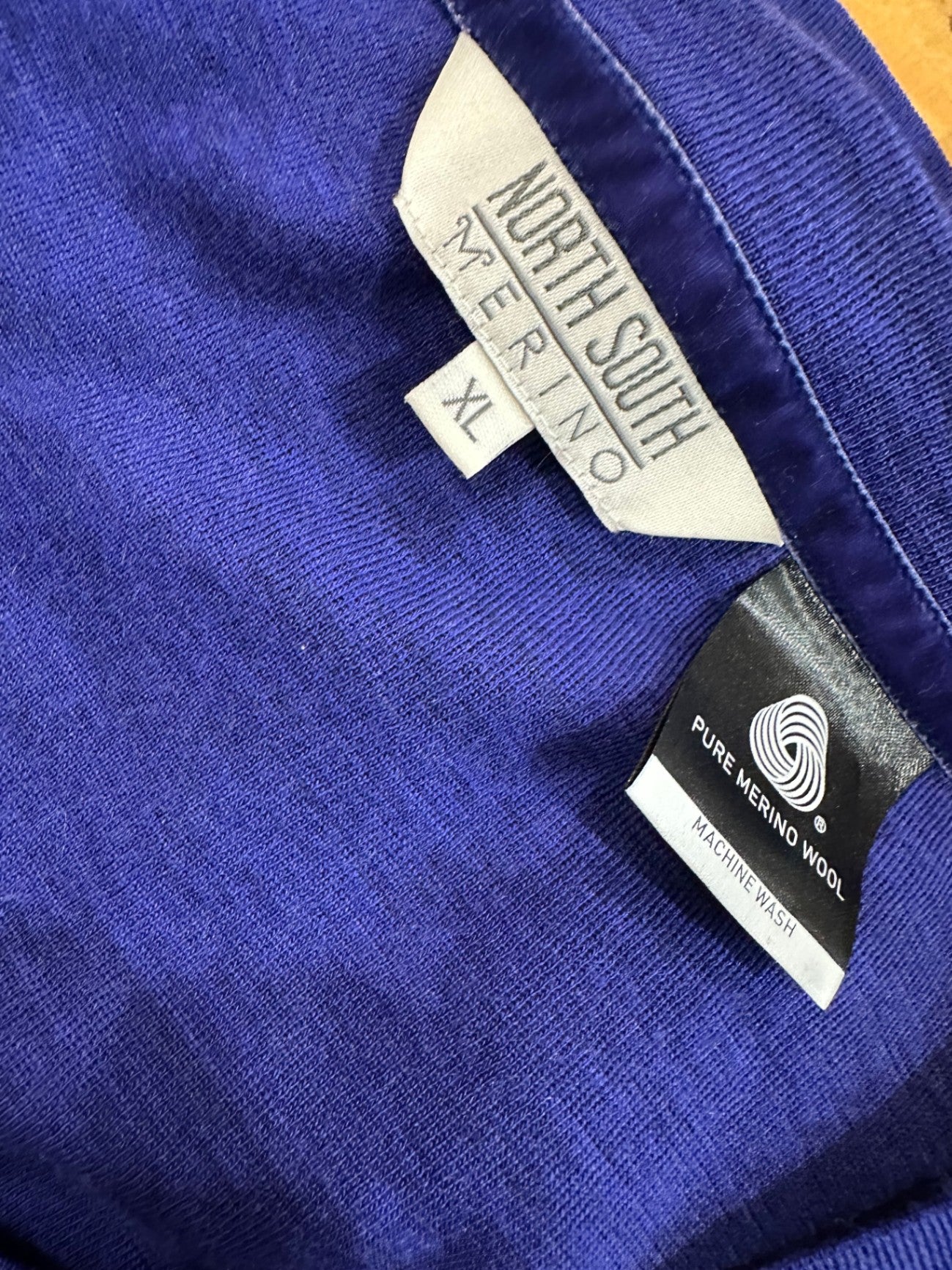 North South - Merino Top - Extra Large - Blue