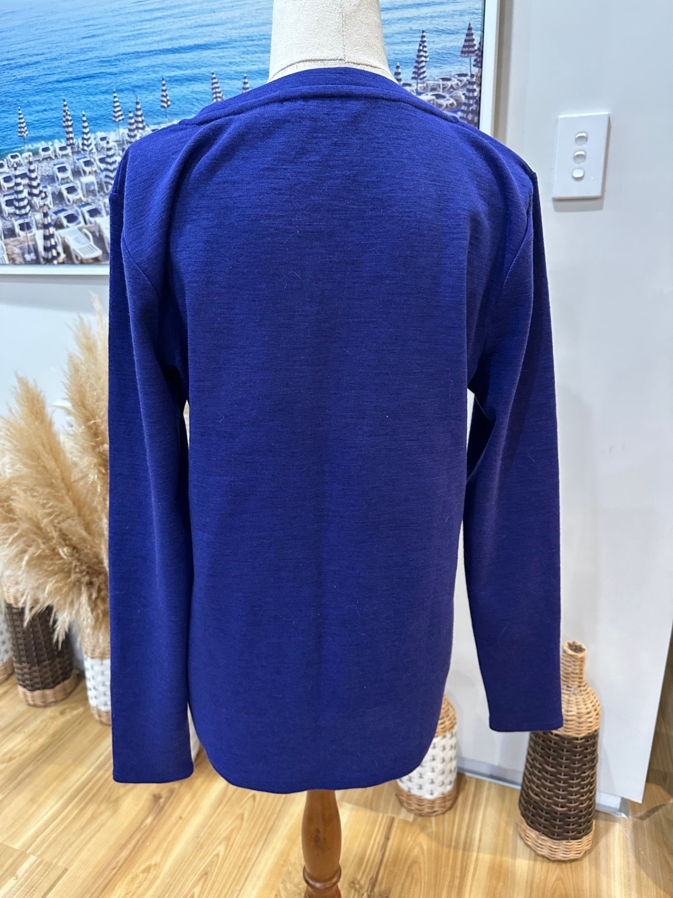 North South - Merino Top - Extra Large - Blue