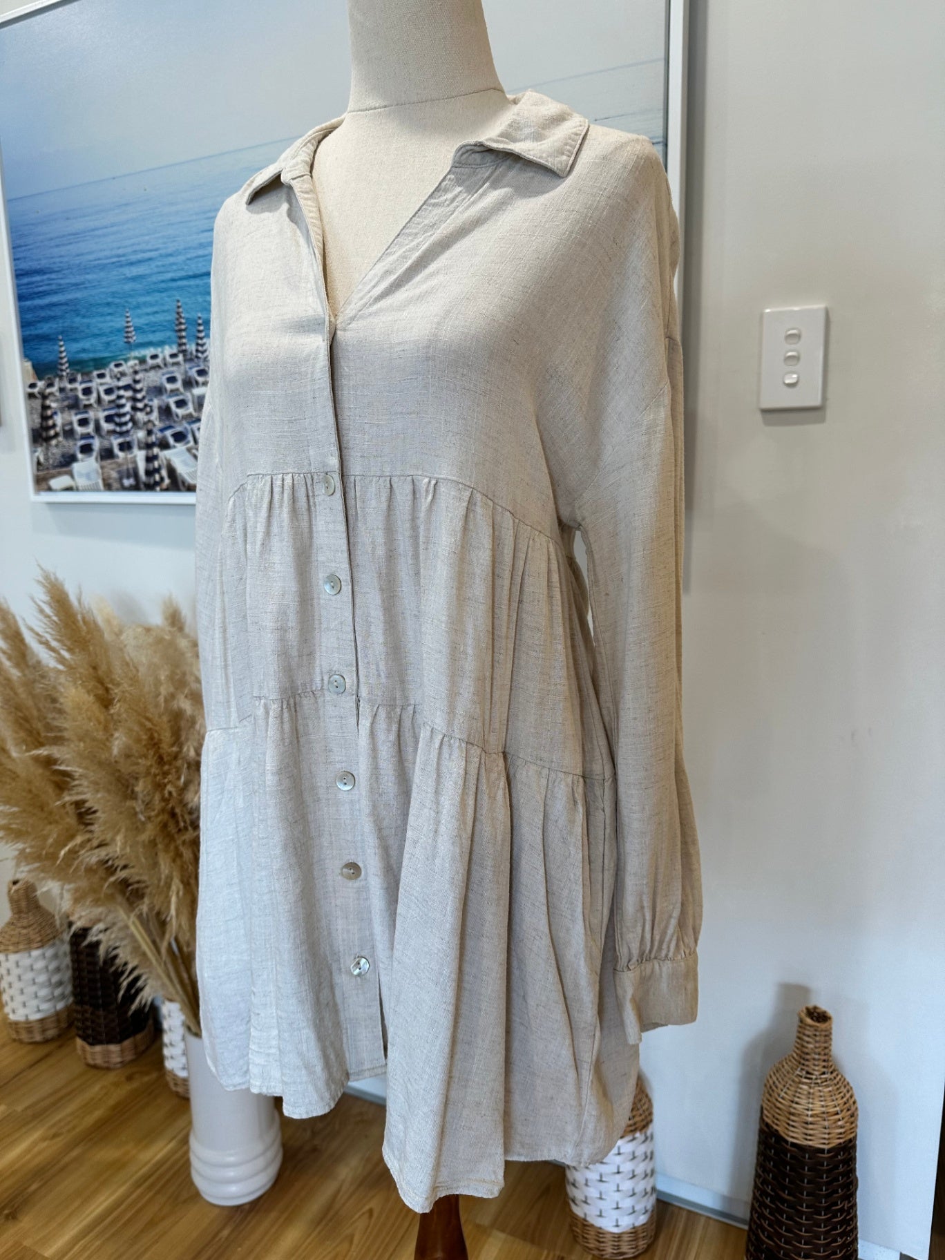 [SALE] Dotti - Dress - Oatmeal - 30% Linen