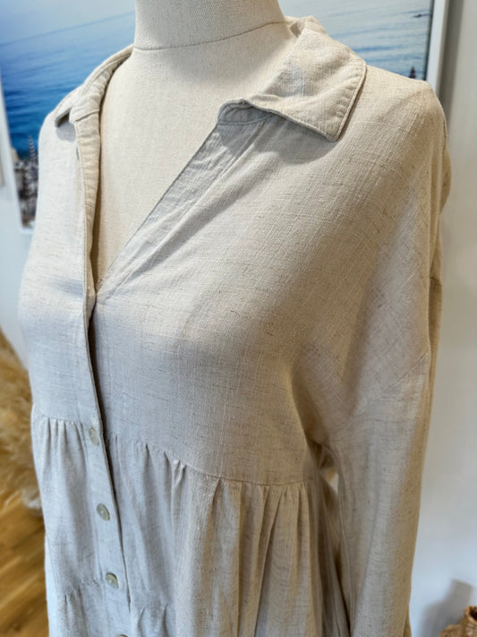 [SALE] Dotti - Dress - Oatmeal - 30% Linen
