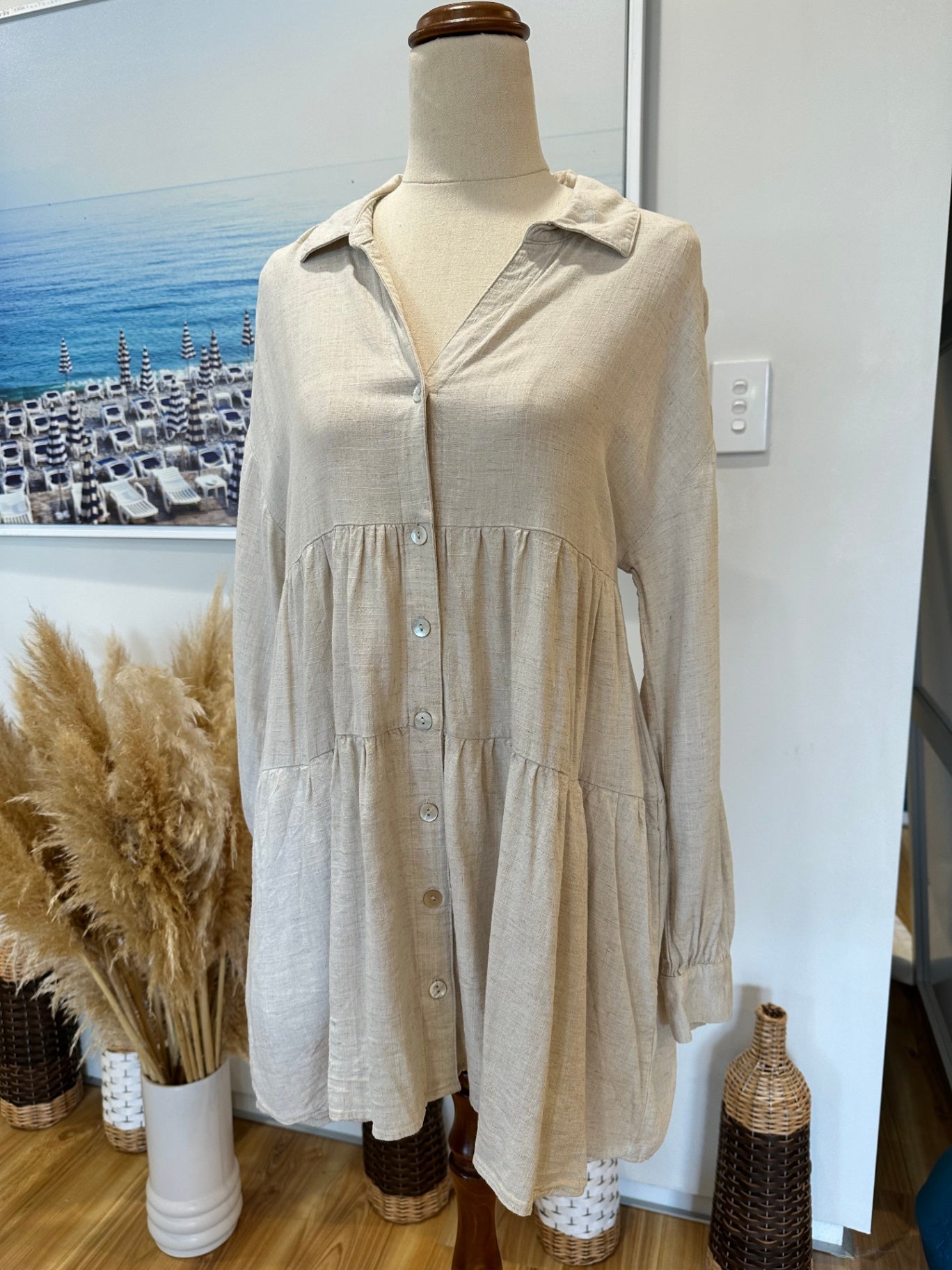 [SALE] Dotti - Dress - Oatmeal - 30% Linen