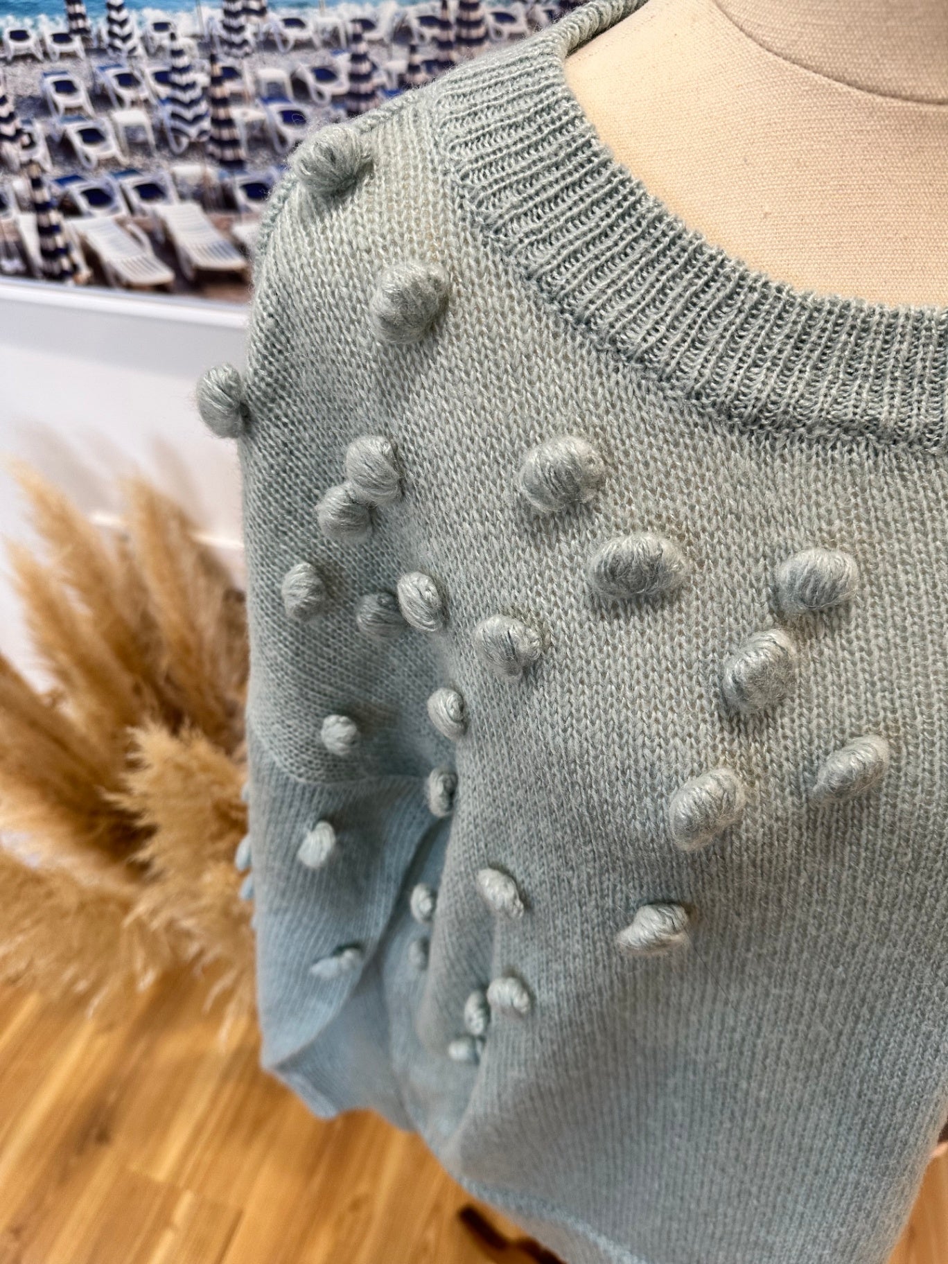 Zest Jumper - Small - Aqua - 5% Alpaca & 5% Wool