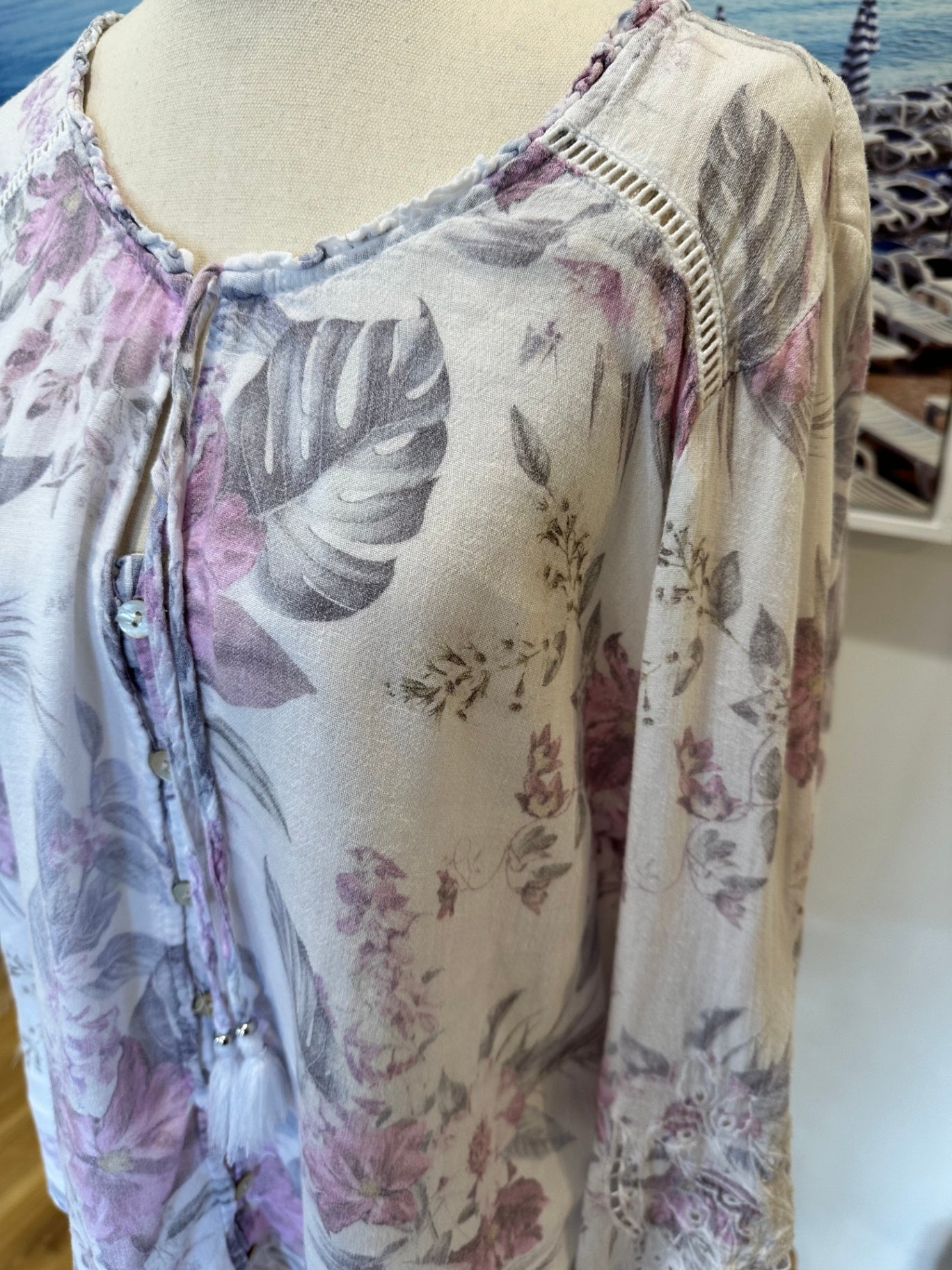 Just Jeans - Boho Top - Size 16 - 55% Linen