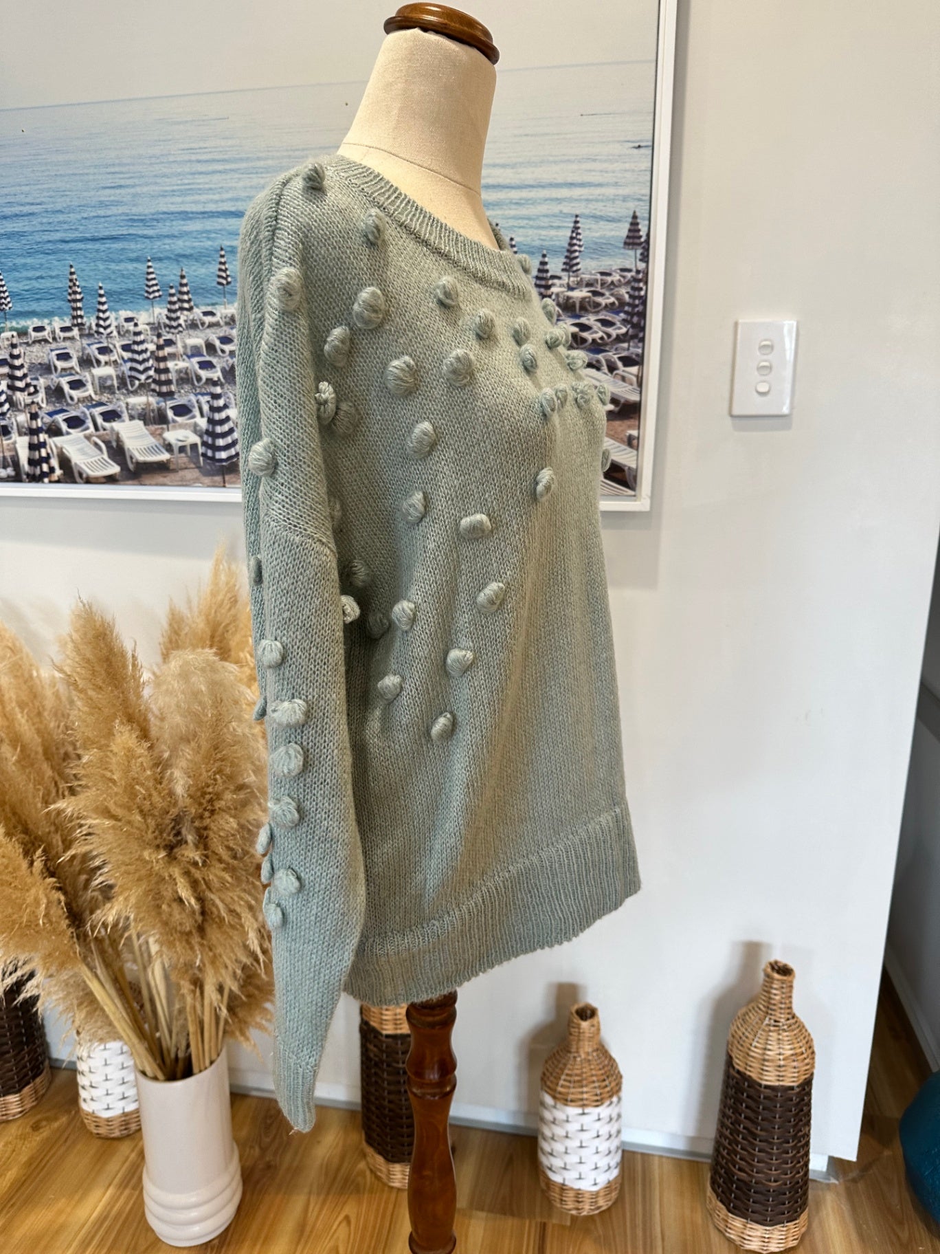 Zest Jumper - Small - Aqua - 5% Alpaca & 5% Wool