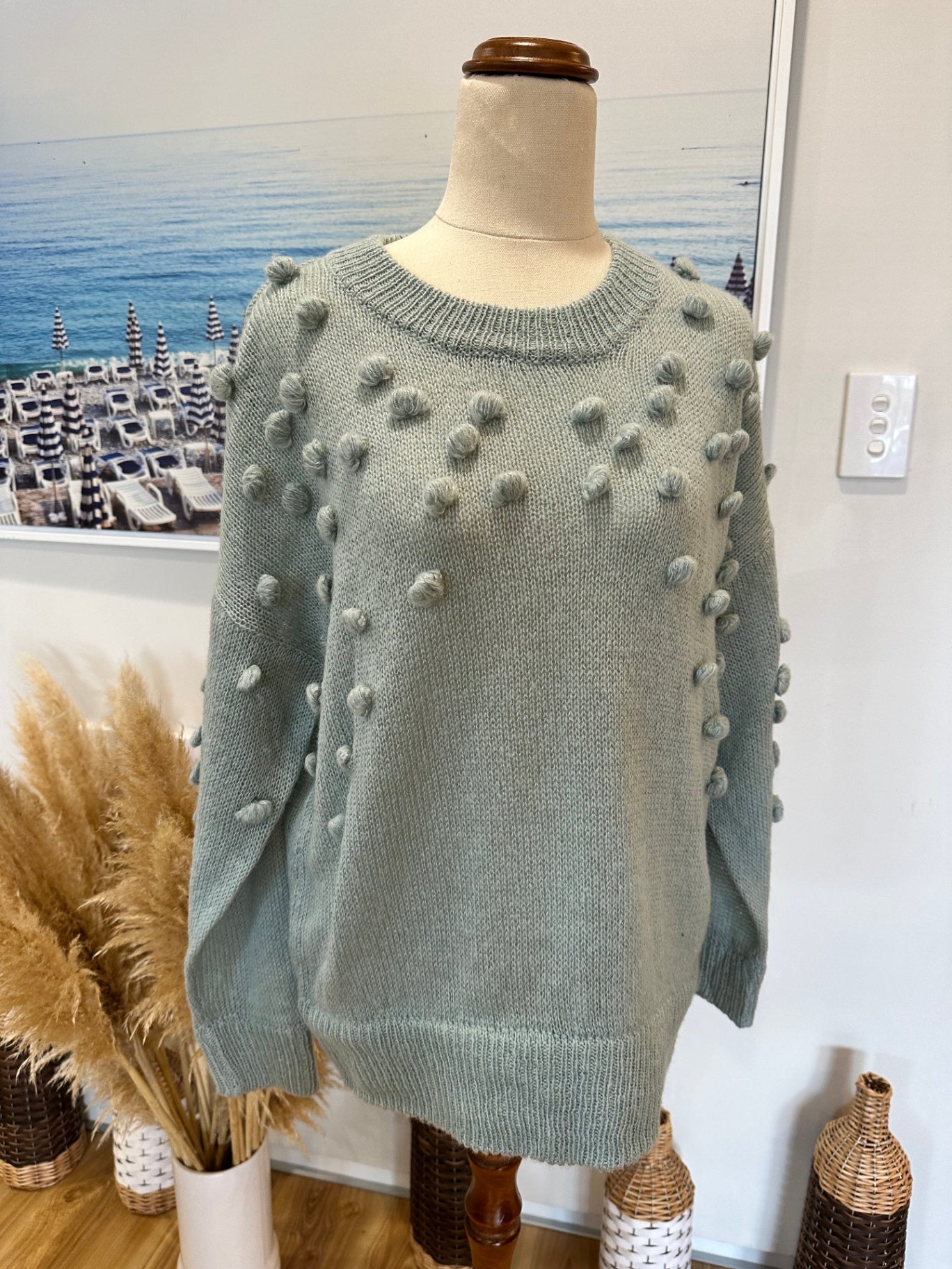 Zest Jumper - Small - Aqua - 5% Alpaca & 5% Wool