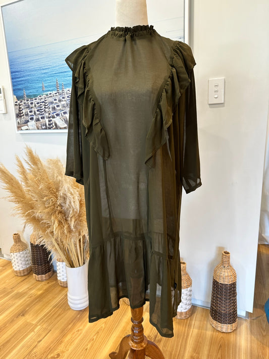 Kilt - Dress - Size 12 - Olive green