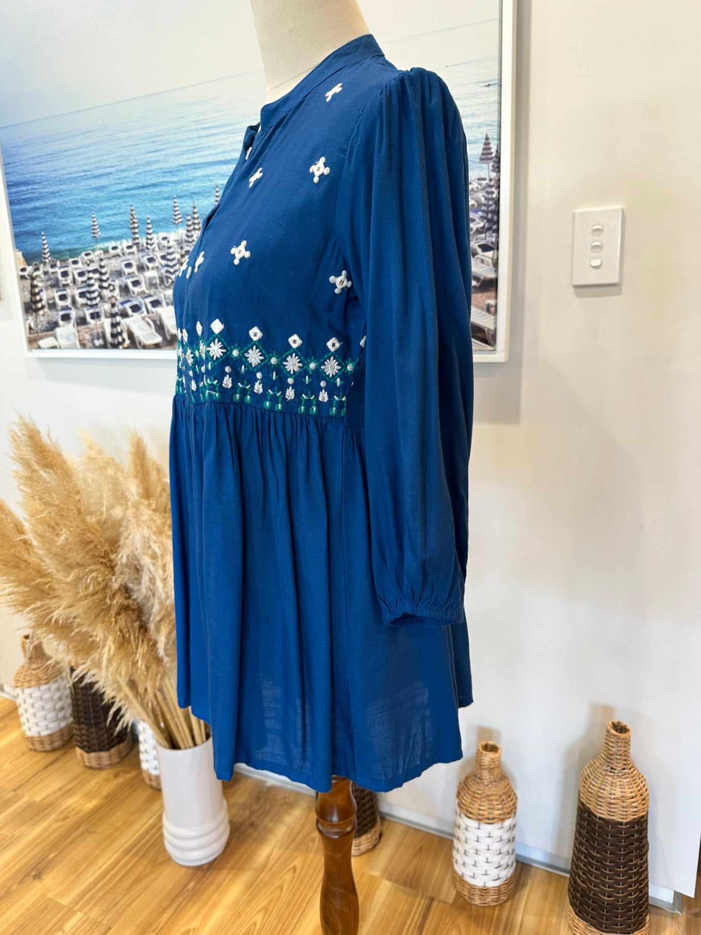 [SALE] ASYBUY - Boho Blouse - Small Blue