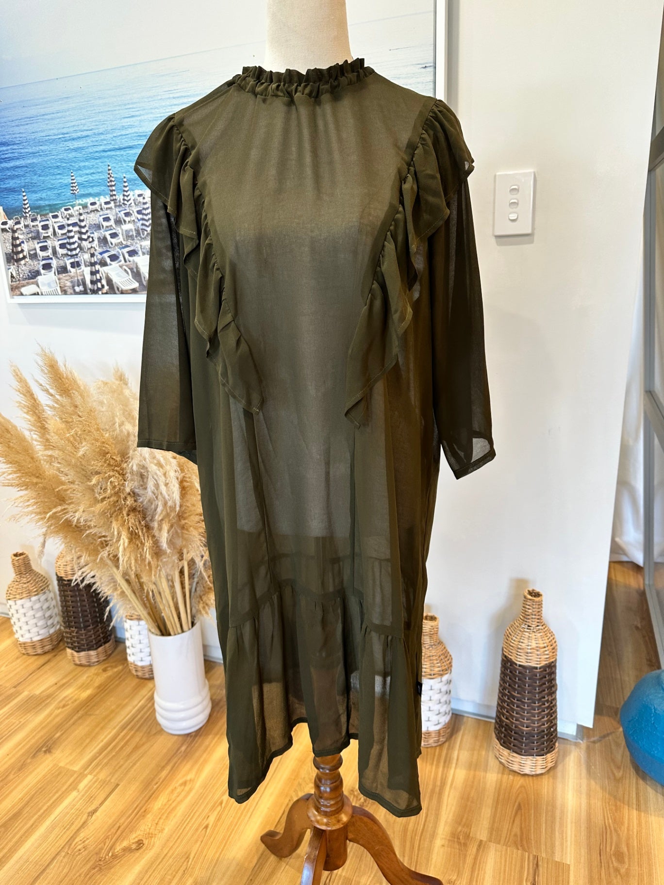 Kilt - Dress - Size 12 - Olive green