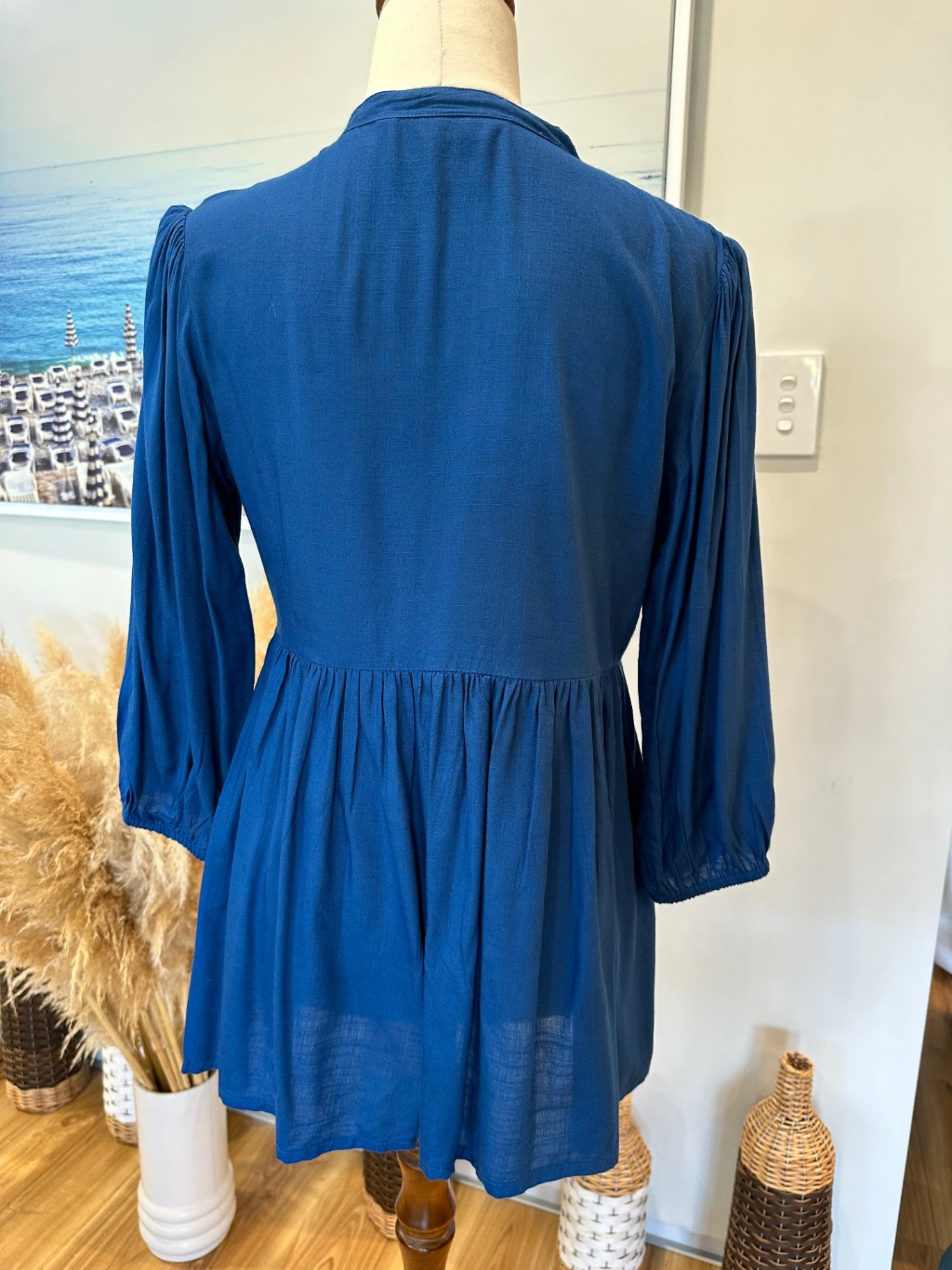 [SALE] ASYBUY - Boho Blouse - Small Blue