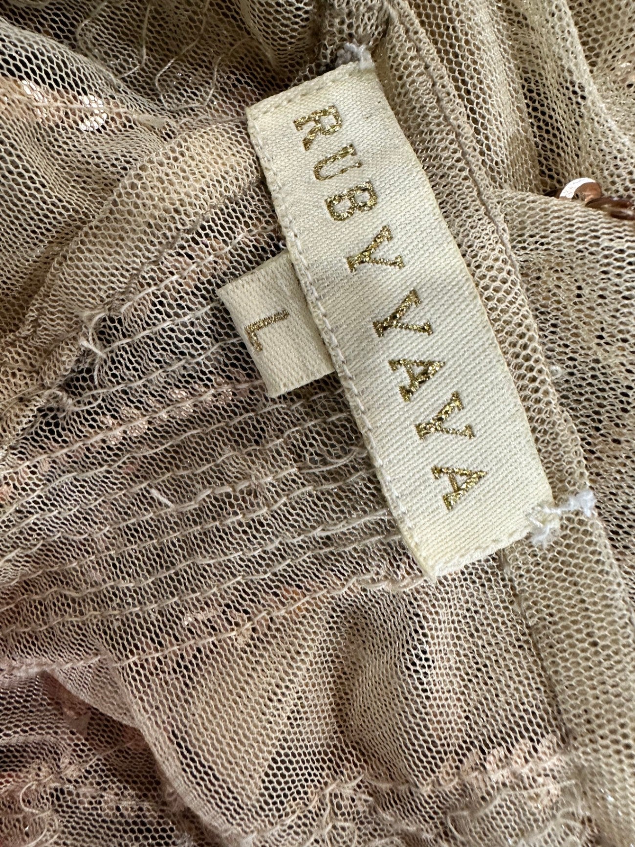 [SALE] Ruby Yaya - Sequin Top - Large - Cream & Gold
