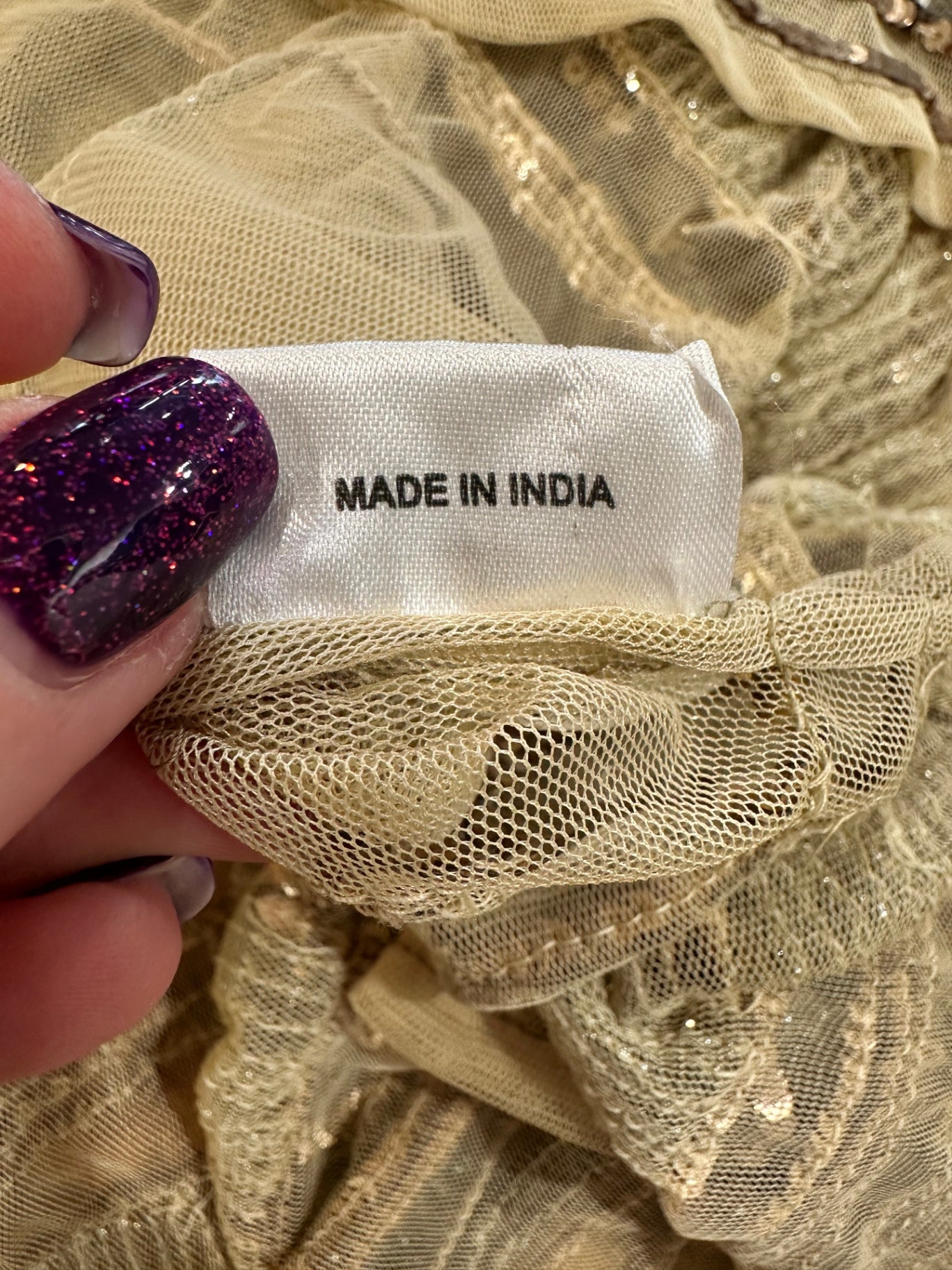 [SALE] Ruby Yaya - Sequin Top - Large - Cream & Gold