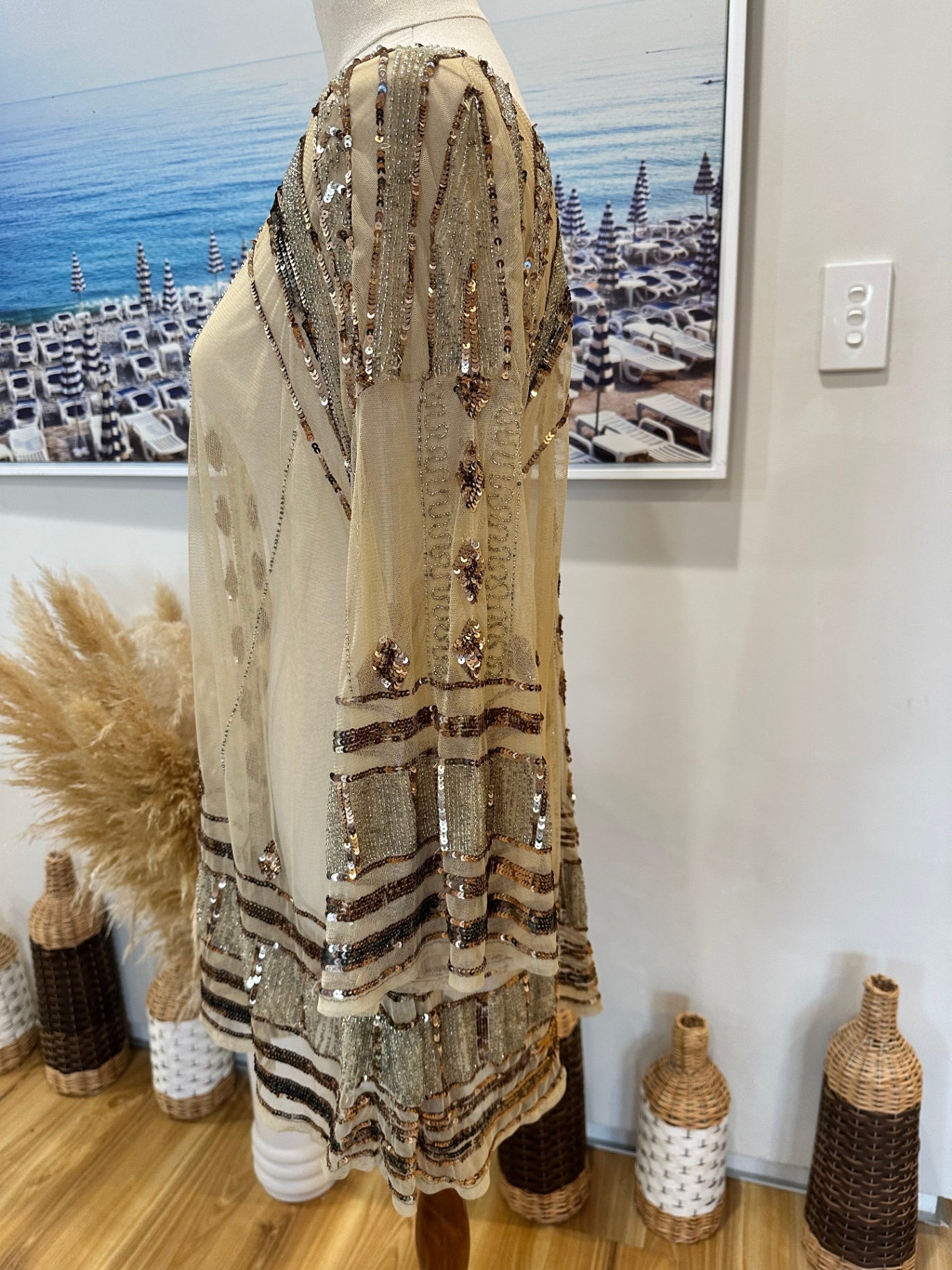 [SALE] Ruby Yaya - Sequin Top - Large - Cream & Gold