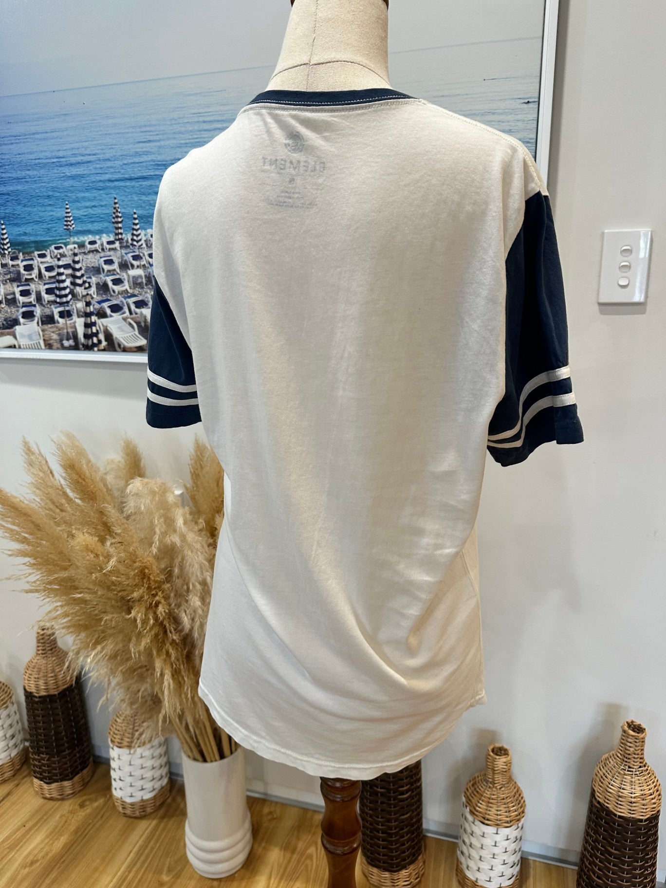 [SALE] Element - T-Shirt - Small - Cream and Navy Blue