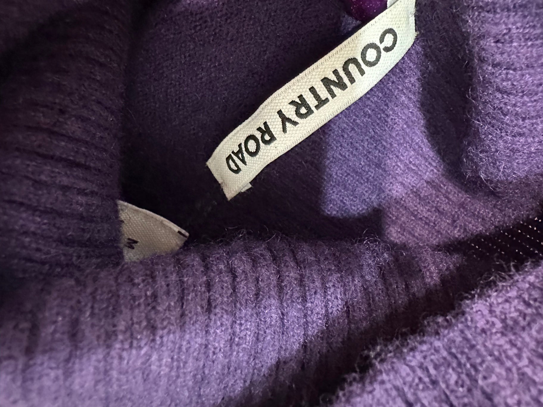 Country Road - Jumper - Size Medium - Purple - 50% Cashmere + 50% Wool