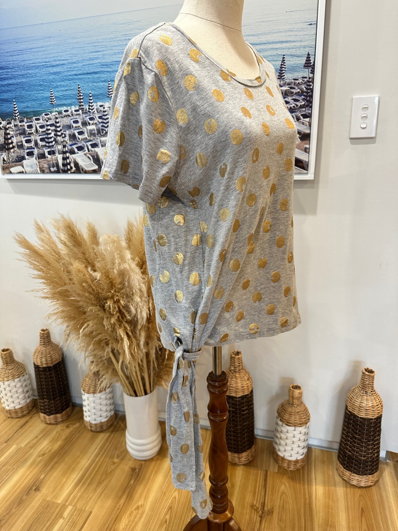 Ketz-Ke - T-Shirt - Size 8 - Grey with Gold