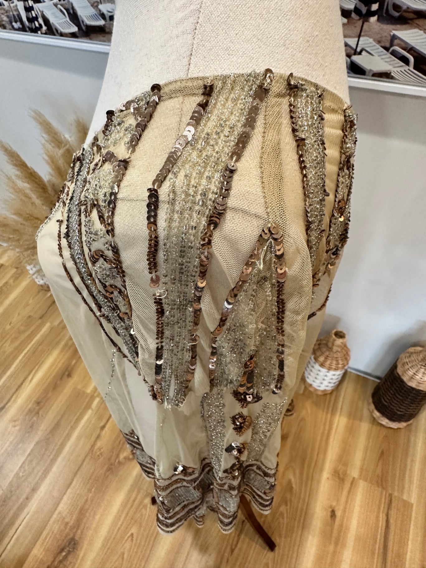 [SALE] Ruby Yaya - Sequin Top - Large - Cream & Gold