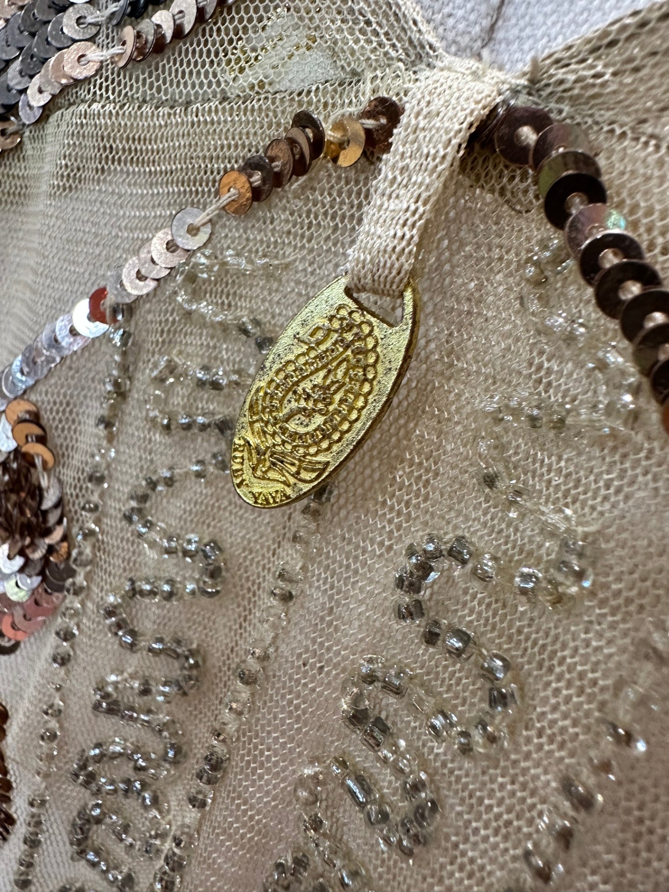 [SALE] Ruby Yaya - Sequin Top - Large - Cream & Gold