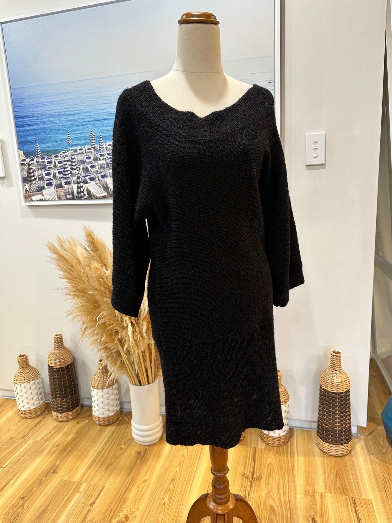 Moochi - Winter Dress - Small - Black - Wool + Alpaca Blend