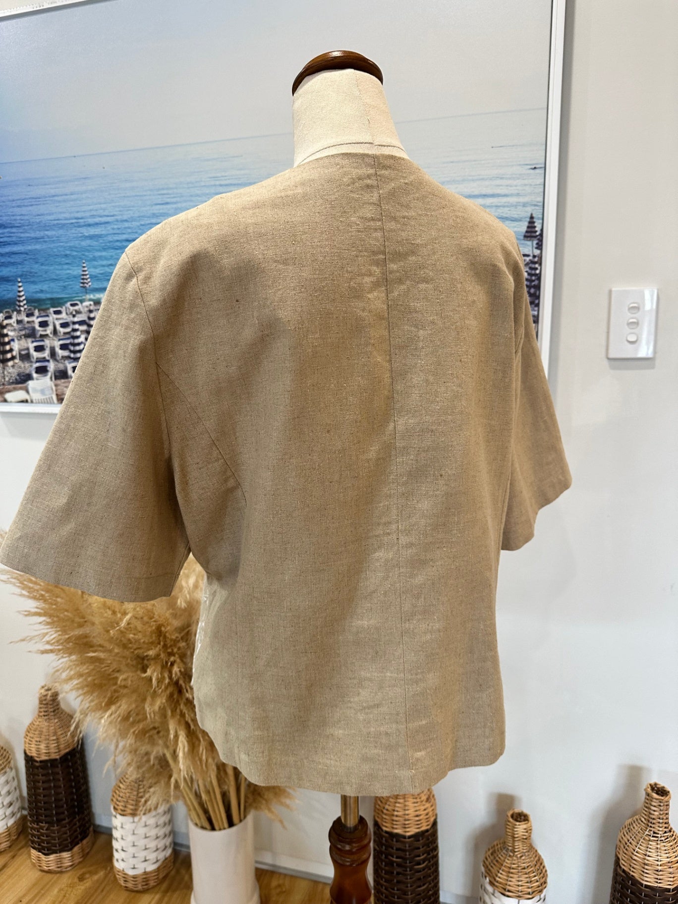 Together Blouse - Size 16 - Beige - 55% Linen + 45% Cotton