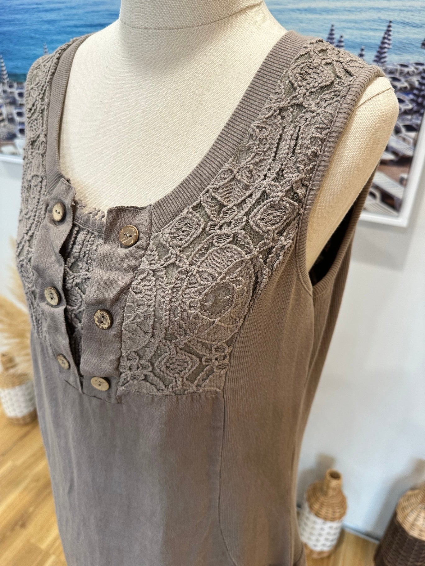 Lin Nature Dress - Made in Italy - Small