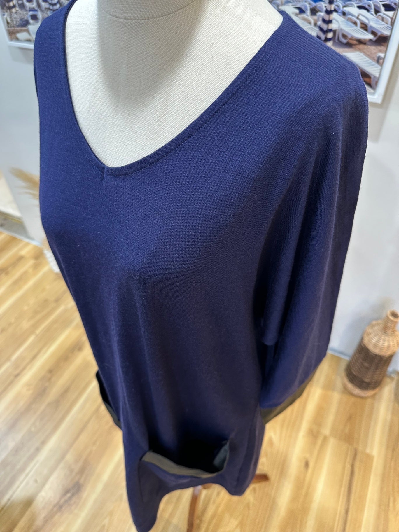 [SALE] Whistle - Tunic Dress - Small - Navy Blue - 100% wool