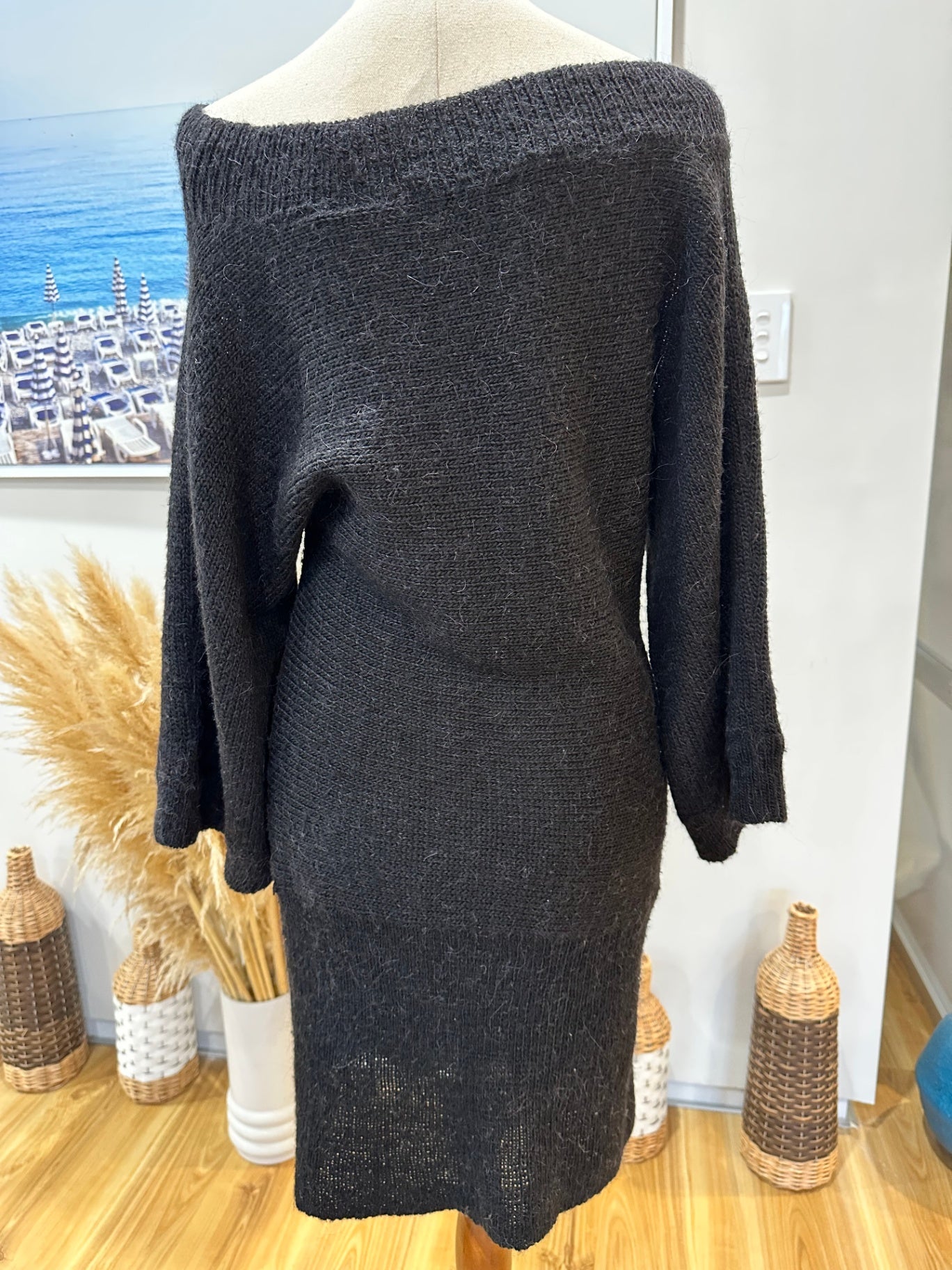 Moochi - Winter Dress - Small - Black - Wool + Alpaca Blend