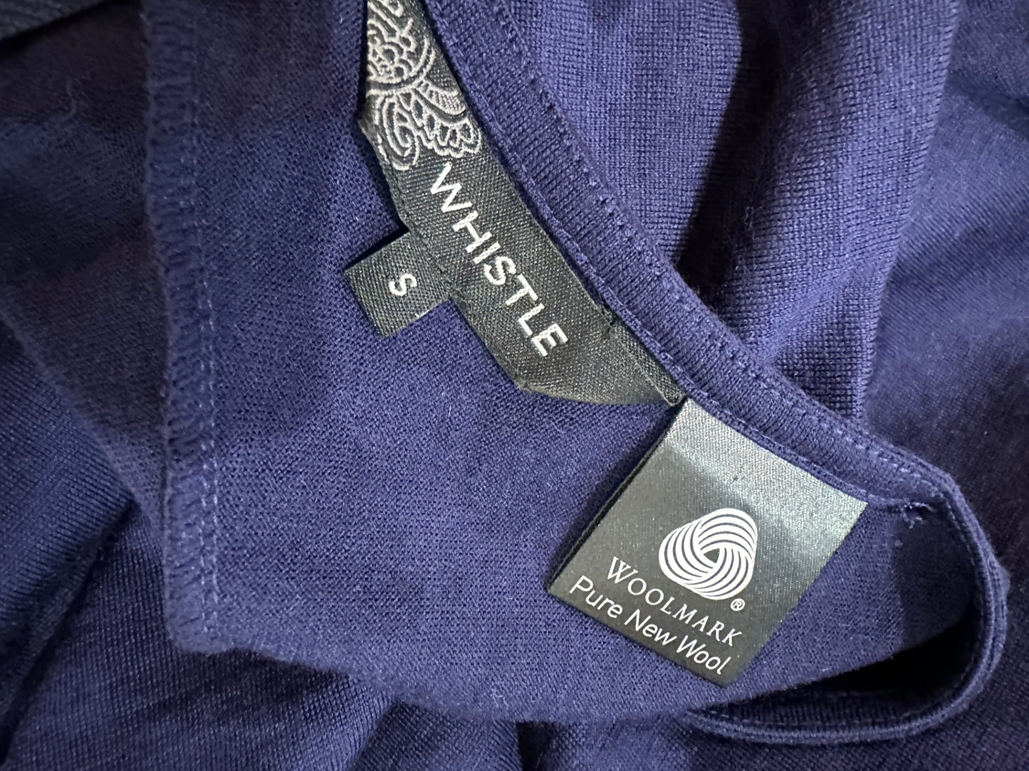 [SALE] Whistle - Tunic Dress - Small - Navy Blue - 100% wool