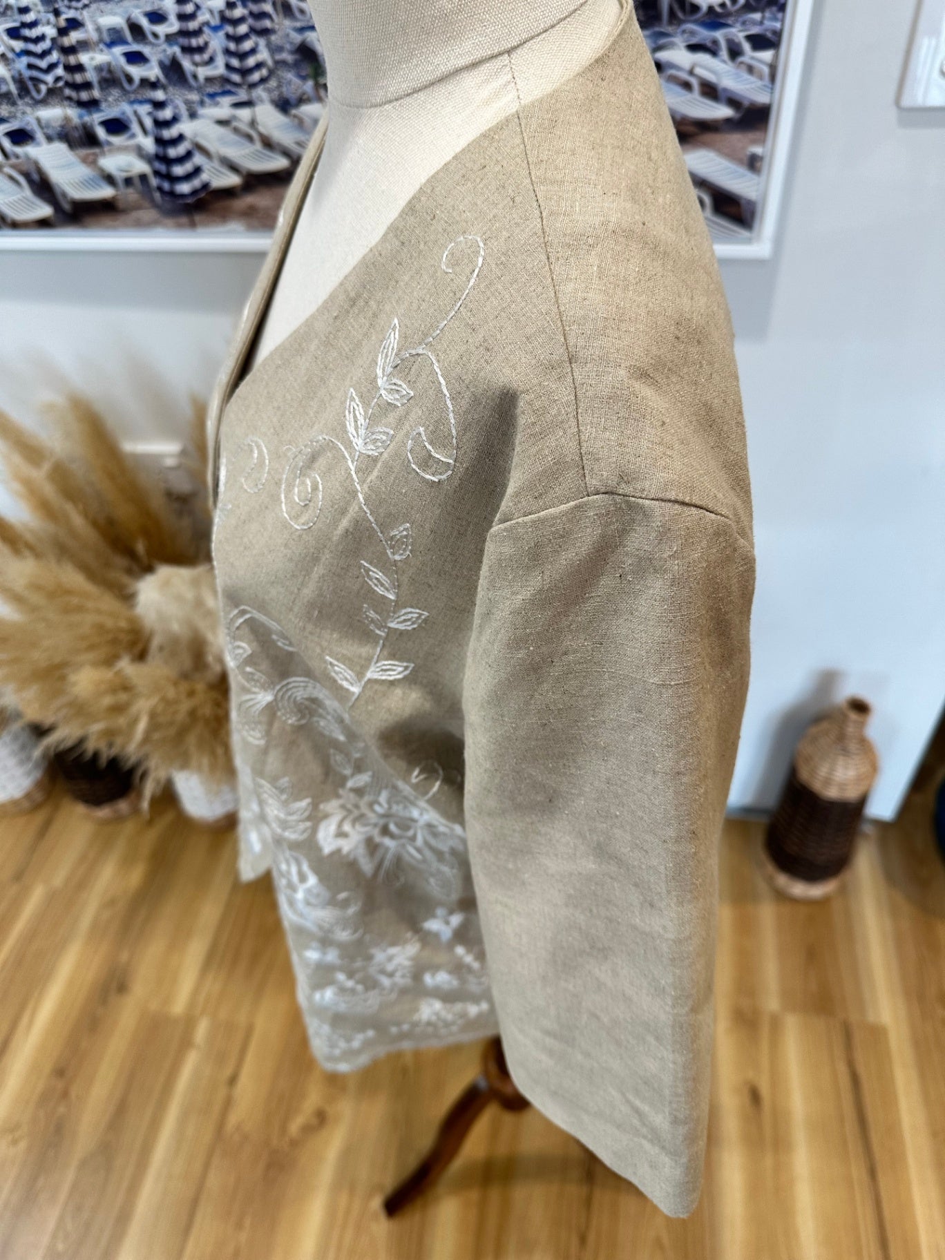 Together Blouse - Size 16 - Beige - 55% Linen + 45% Cotton