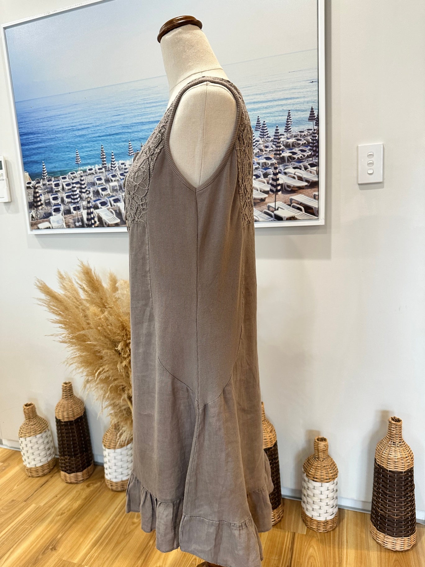 Lin Nature Dress - Made in Italy - Small