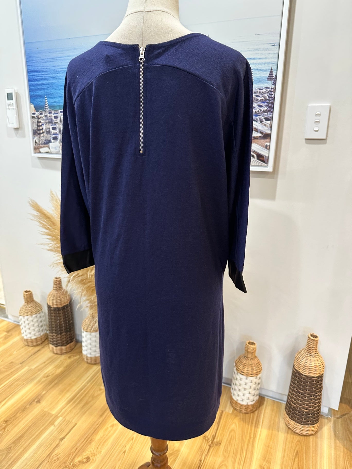 [SALE] Whistle - Tunic Dress - Small - Navy Blue - 100% wool