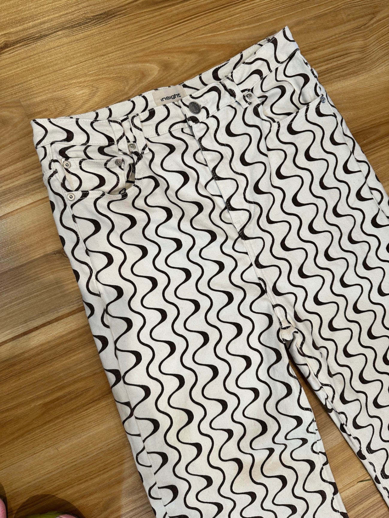 [SALE] Insight Pants - Size 30 - Cream + Brown - Kaia