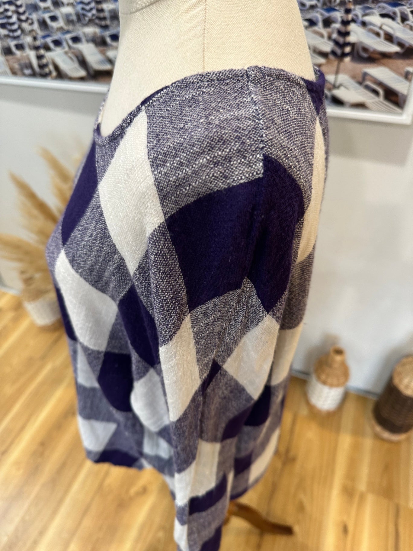 Staple + Cloth - Top - Size 12 - Blue & White - Linen Blend