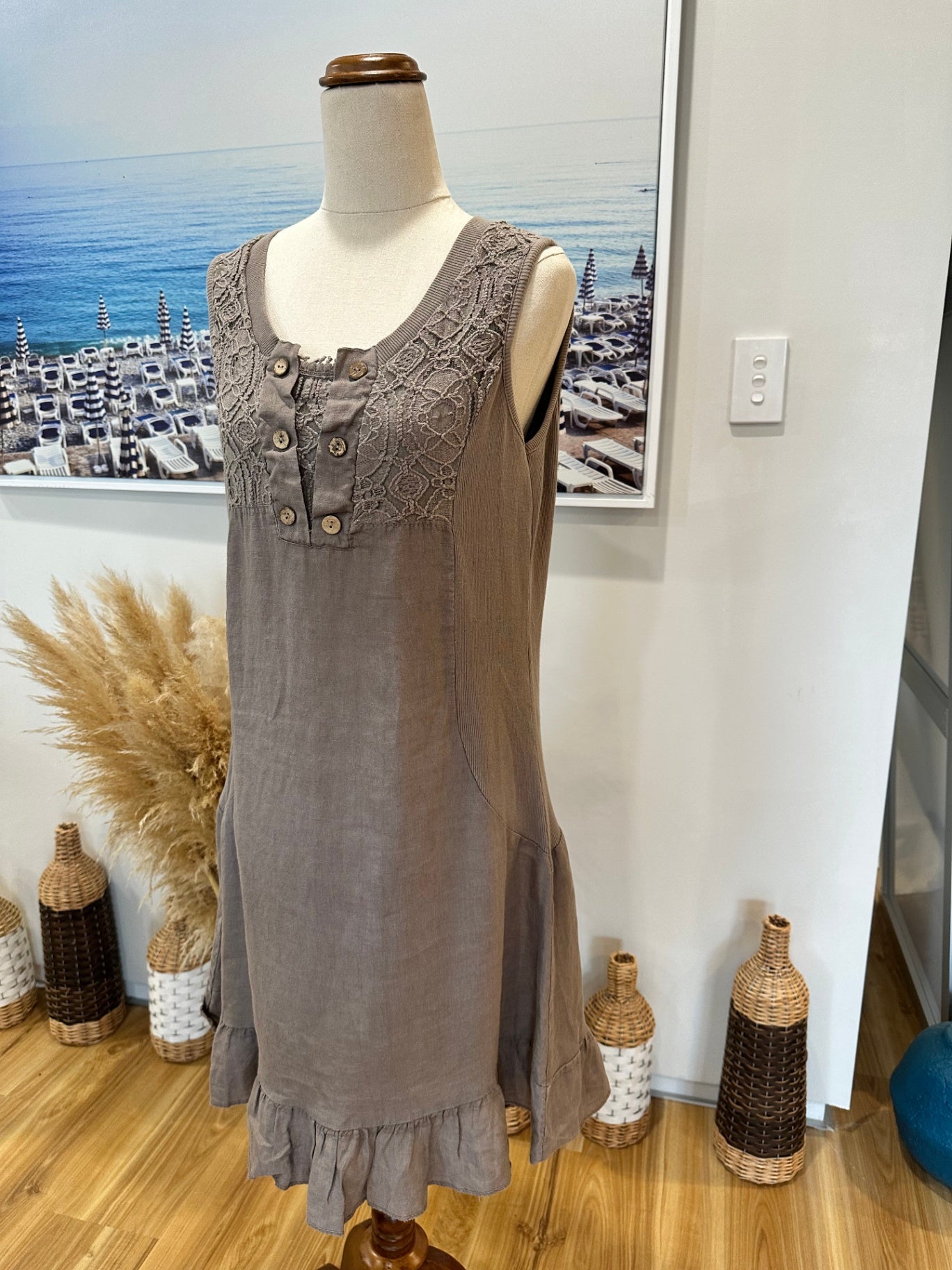 Lin Nature Dress - Made in Italy - Small