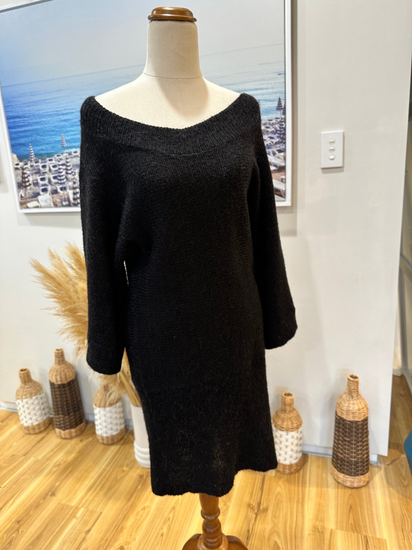 Moochi - Winter Dress - Small - Black - Wool + Alpaca Blend