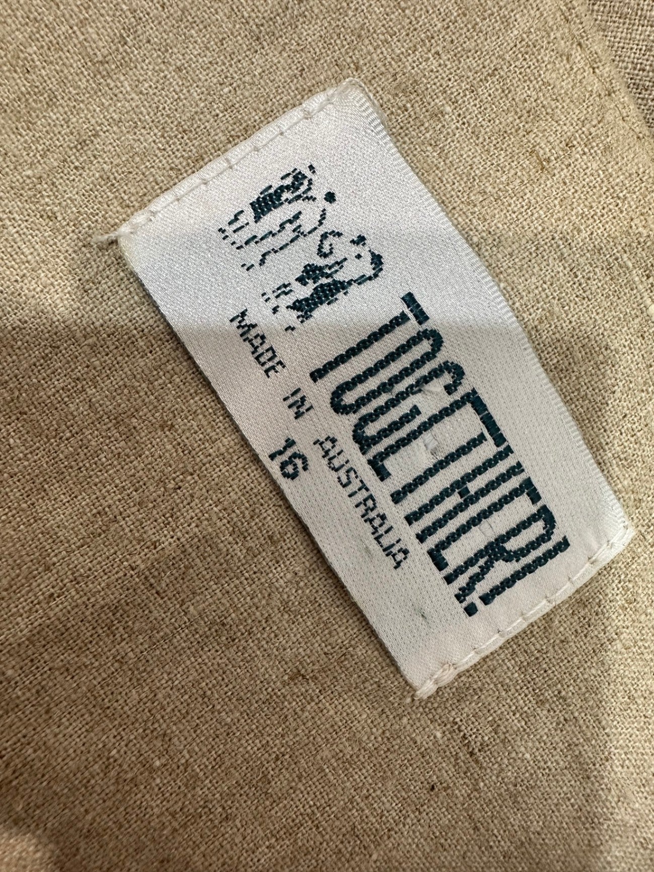 Together Blouse - Size 16 - Beige - 55% Linen + 45% Cotton