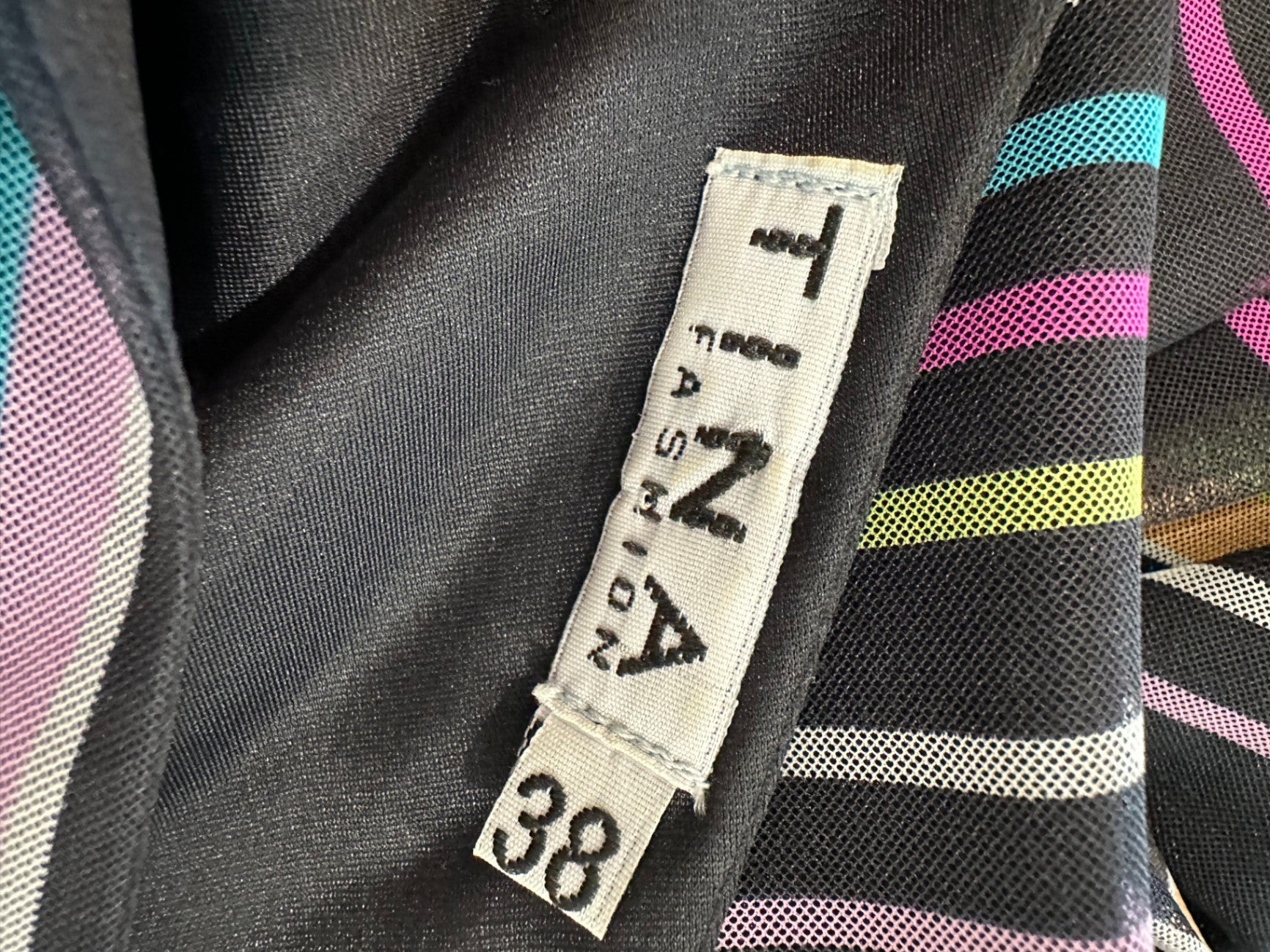 [SALE] Y2K era - Black w Pastel Stripes Dress - Extra Small
