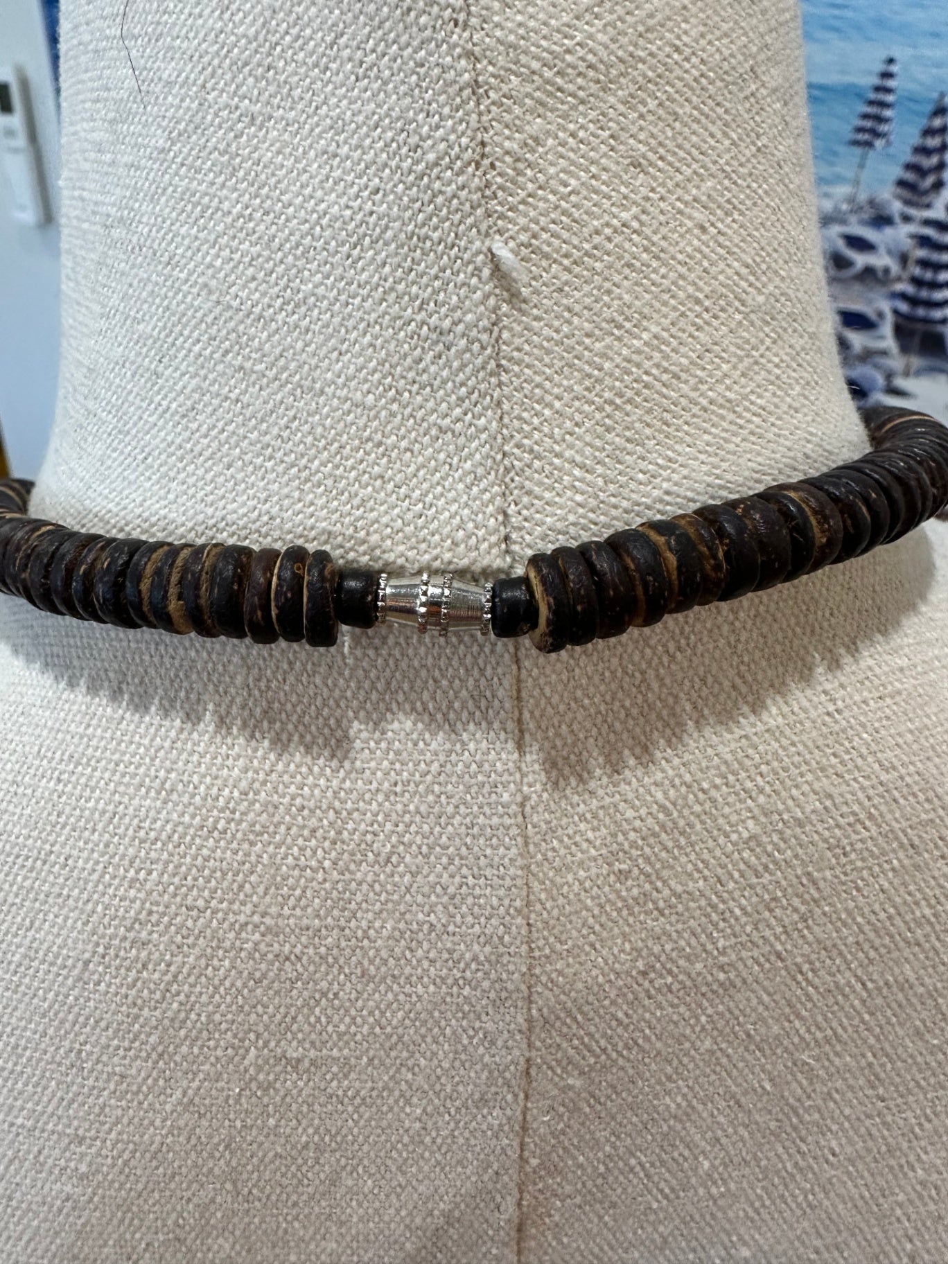 [SALE] Necklace - Brown Timber Beads of various sizes/shapes