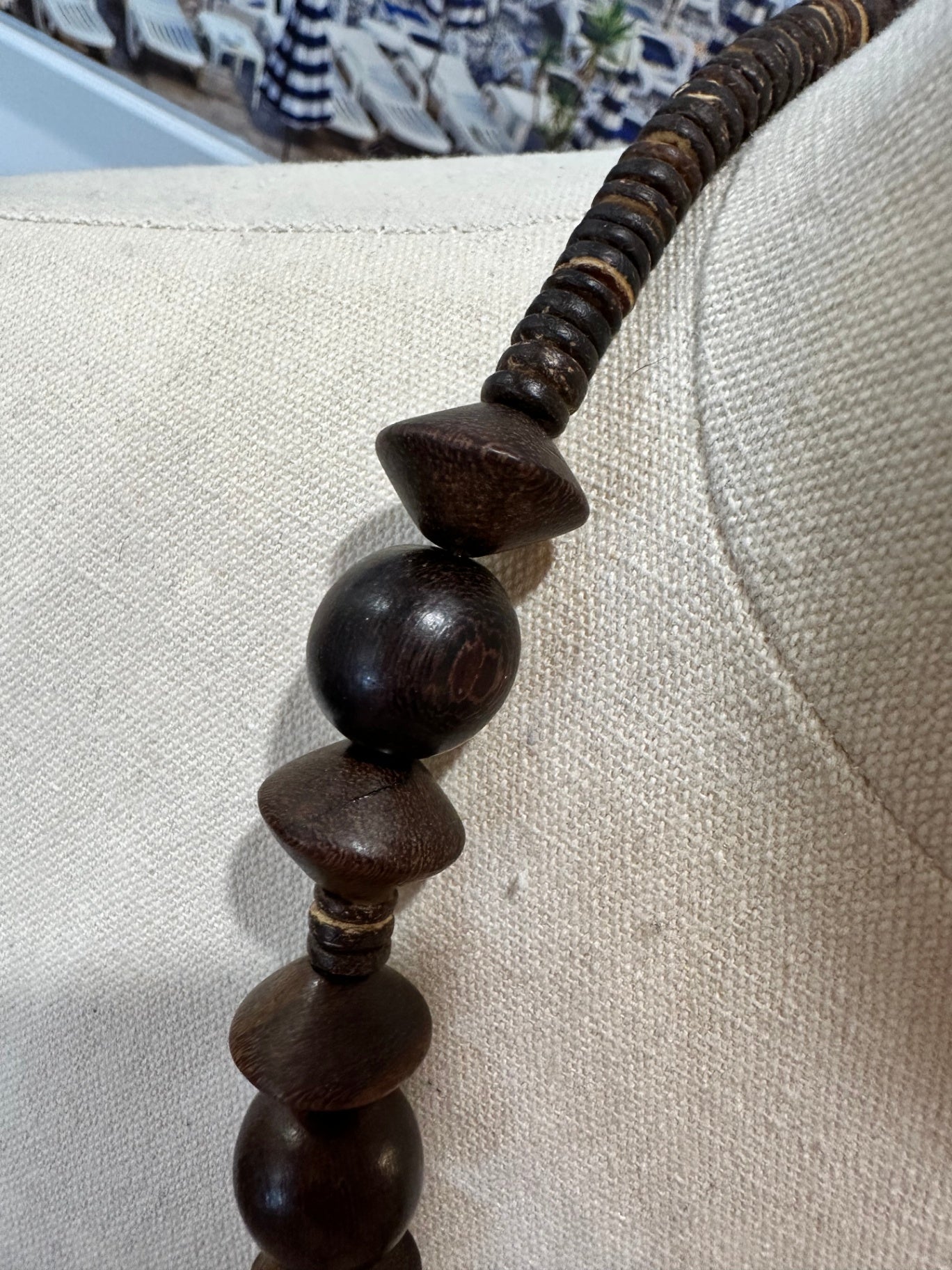 [SALE] Necklace - Brown Timber Beads of various sizes/shapes