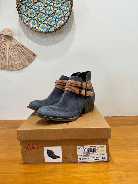 Rebels Footwear - Boots - Size 6.5 - Cognac and Dark Blue
