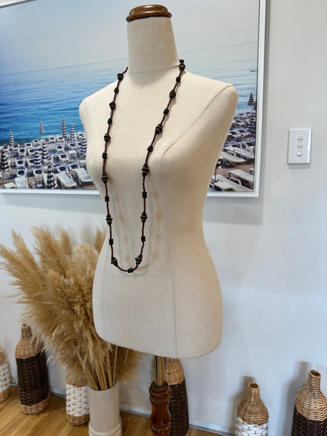 [SALE] Timber Bead Necklace - Timber Disks