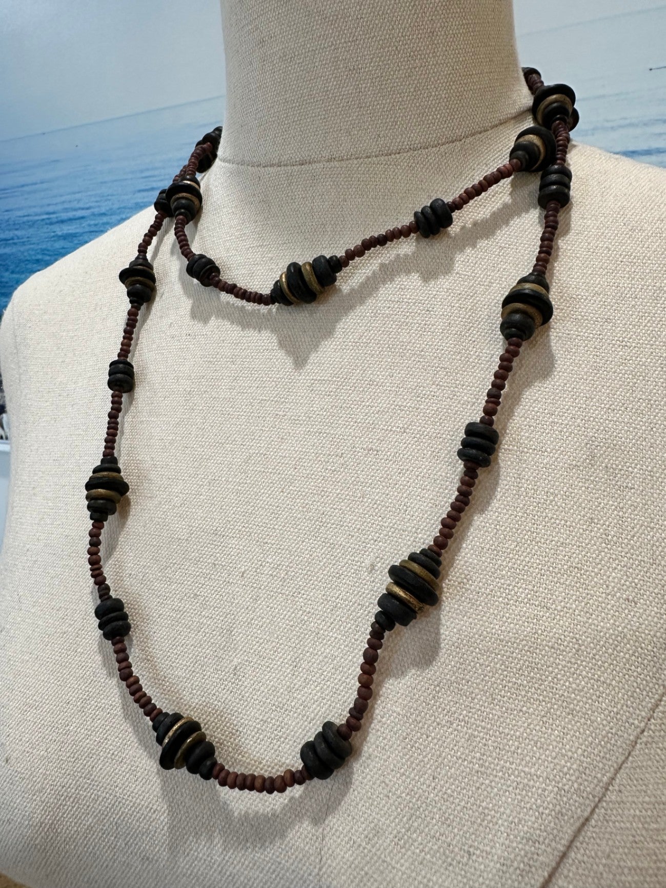 [SALE] Timber Bead Necklace - Timber Disks