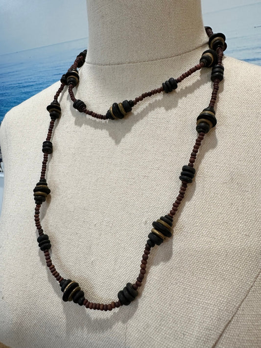[SALE] Timber Bead Necklace - Timber Disks