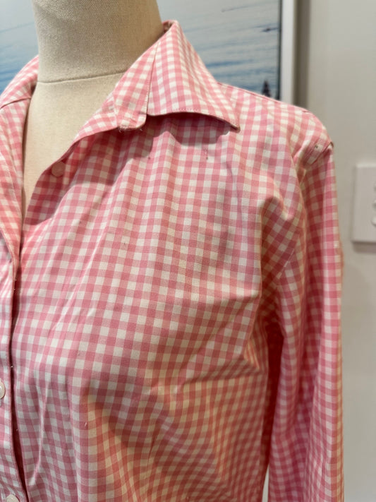 Brooks Brothers - Blouse - Small - Pink and white Gingham