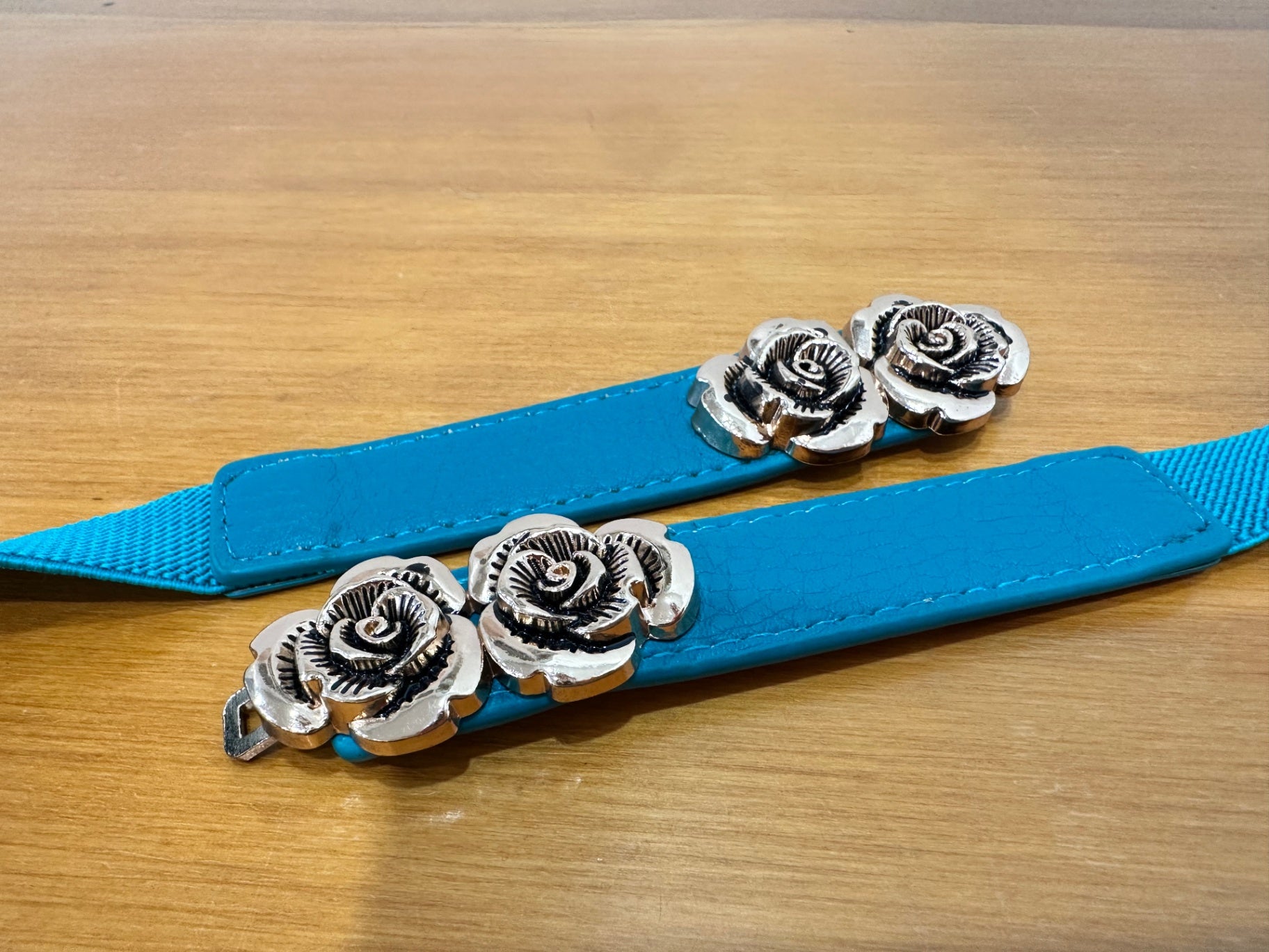 Dangerfield - Belt - Small Teal w Rose 