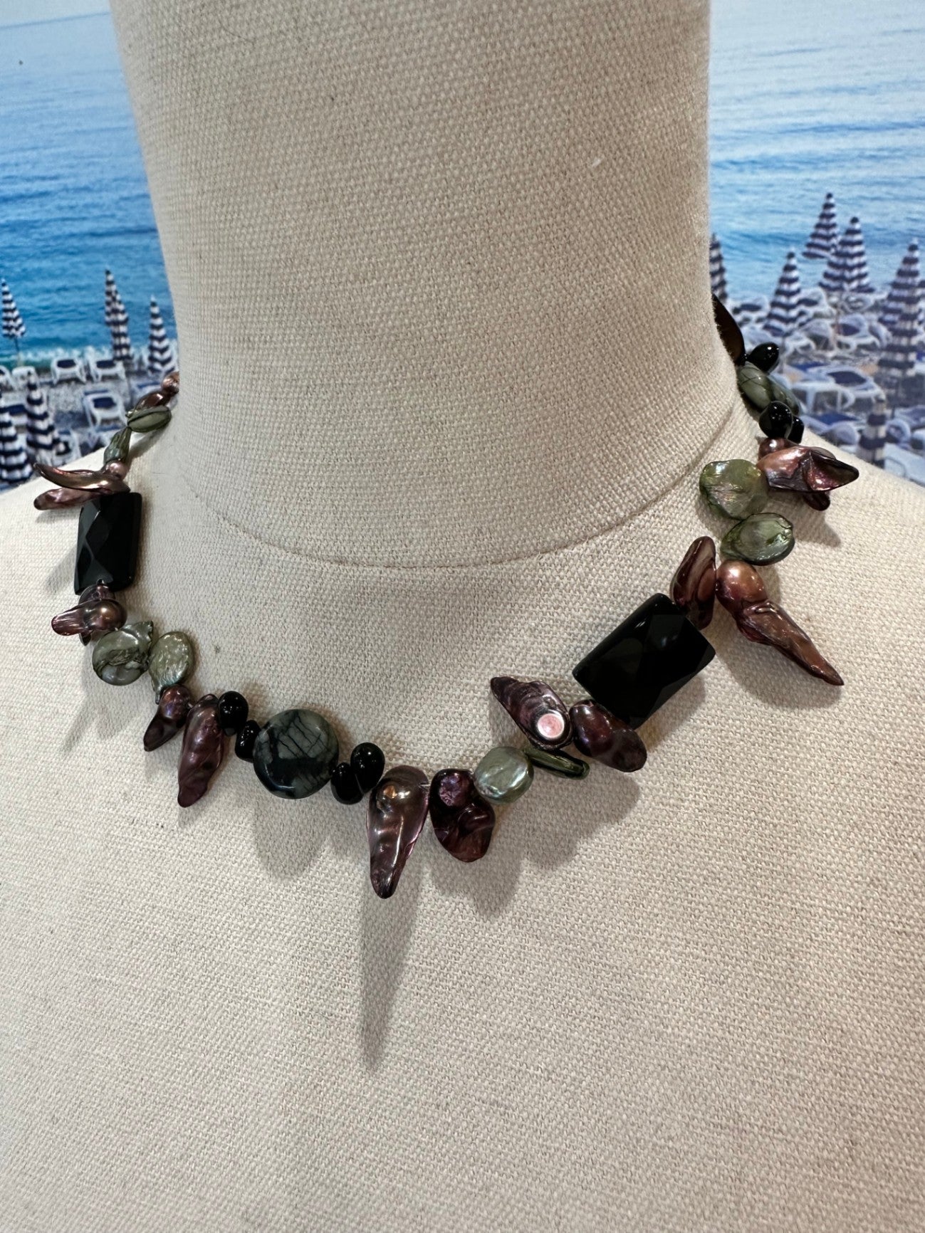 [SALE] Shell Necklace - Purple & Aqua tones