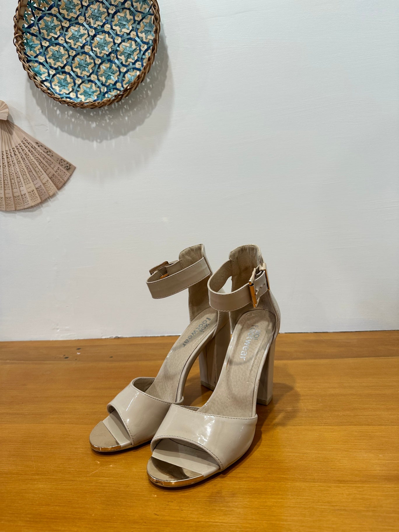 [SALE] Koi Footwear - Sandal Heels - Size 39 - Beige + Gold