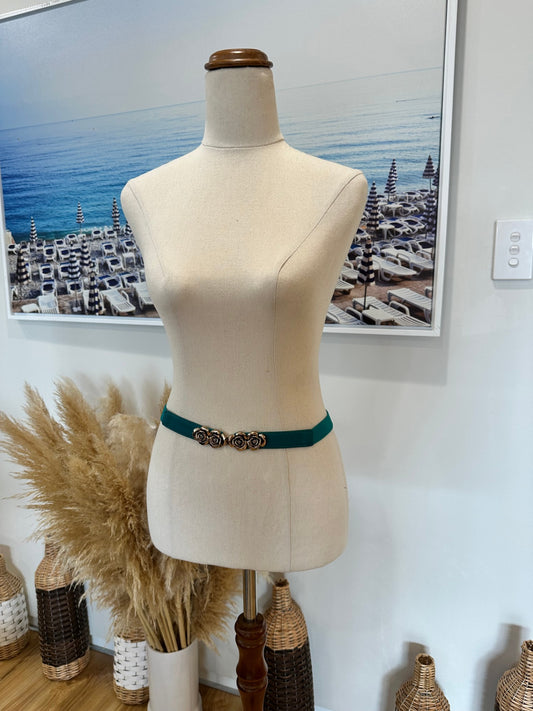 Dangerfield - Belt - Small Teal w Rose 