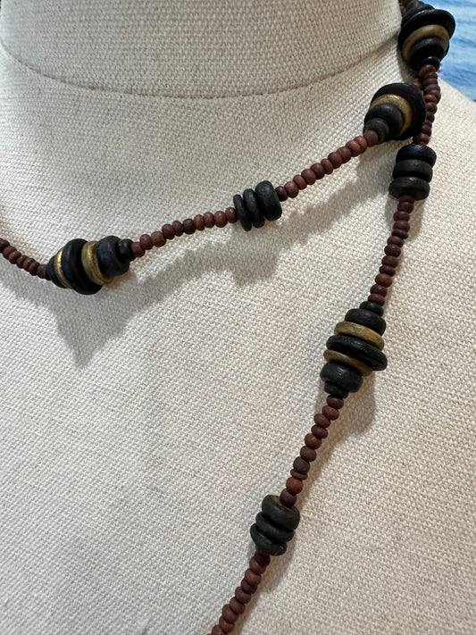 [SALE] Timber Bead Necklace - Timber Disks