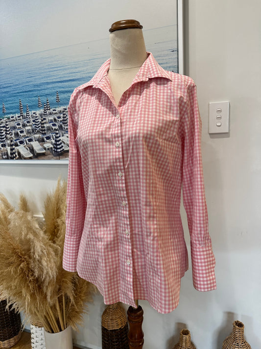 Brooks Brothers - Blouse - Small - Pink and white Gingham